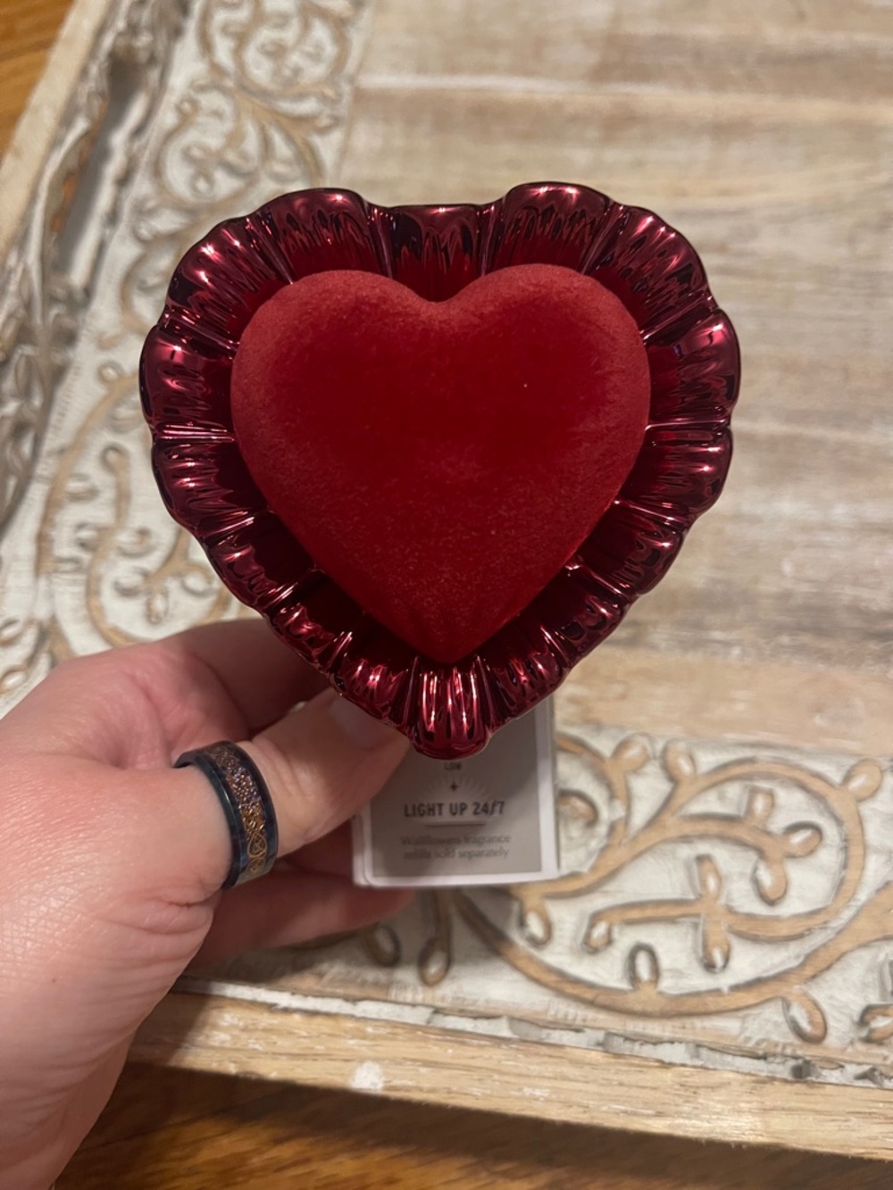 Red Velvet Heart Wallflower Plug In